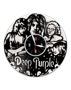 Часы из виниловой пластинки c VinylLab Deep Purple с серебряной подложкой (c) vinyllab
