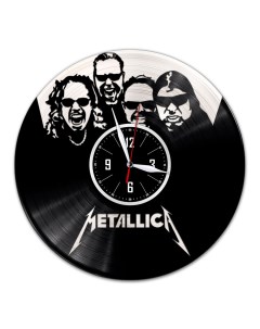 Часы из виниловой пластинки c VinylLab Metallica с серебряной подложкой (c) vinyllab