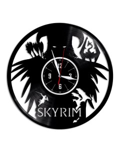 Часы из виниловой пластинки c VinylLab Skyrim (c) vinyllab