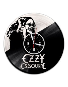 Часы из виниловой пластинки c VinylLab Оззи Осборн с серебряной подложкой (c) vinyllab