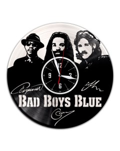 Часы из виниловой пластинки c VinylLab Bad Boys Blue с серебряной подложкой (c) vinyllab