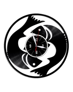 Часы из виниловой пластинки c VinylLab Знак зодиака c VinylLab Рыбы (c) vinyllab