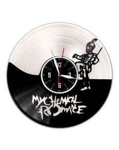 Часы из виниловой пластинки c VinylLab My Chemical Romance с серебряной подложкой (c) vinyllab