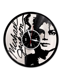 Часы из виниловой пластинки c VinylLab Майкл Джексон с серебряной подложкой (c) vinyllab