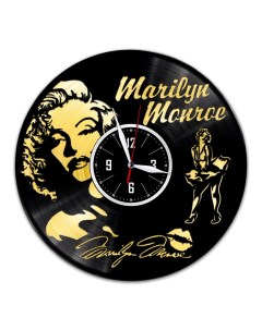 Часы из виниловой пластинки c VinylLab Мэрилин Монро с золотой подложкой (c) vinyllab
