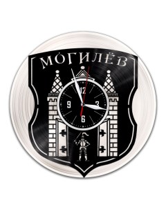 Часы из виниловой пластинки c VinylLab Могилев с серебряной подложкой (c) vinyllab