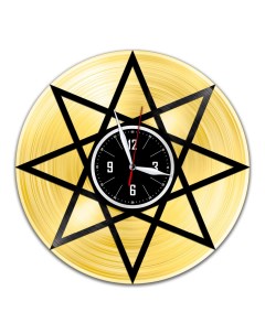 Часы из виниловой пластинки c VinylLab Декоративные с золотой подложкой (c) vinyllab