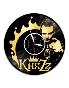 Часы из виниловой пластинки c VinylLab KnyaZz с золотой подложкой (c) vinyllab