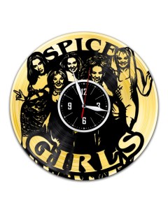 Часы из виниловой пластинки c VinylLab Spice Girls с золотой подложкой (c) vinyllab