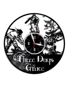 Часы из виниловой пластинки c VinylLab Three Days Grace (c) vinyllab