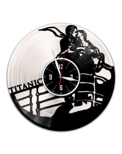 Часы из виниловой пластинки c VinylLab Титаник с серебряной подложкой (c) vinyllab
