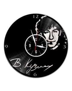 Часы из виниловой пластинки c VinylLab Владимир Кузьмин с серебряной подложкой (c) vinyllab