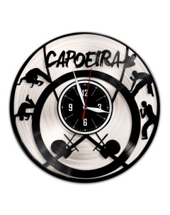 Часы из виниловой пластинки c VinylLab Капоэйра с серебряной подложкой (c) vinyllab