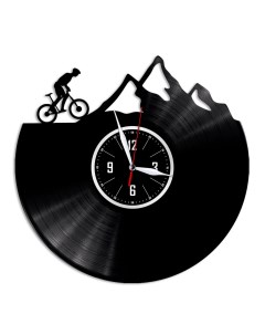 Часы из виниловой пластинки c VinylLab Горный велоспорт (c) vinyllab