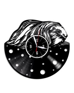 Часы из виниловой пластинки c VinylLab Морская свинка 2 (c) vinyllab