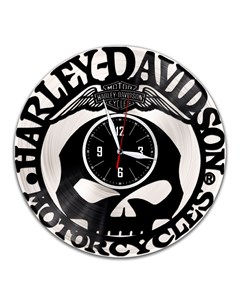 Часы из виниловой пластинки c VinylLab Harley Davidson с серебряной подложкой (c) vinyllab