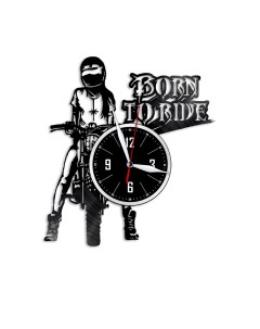 Часы из виниловой пластинки c VinylLab Born to Ride (c) vinyllab