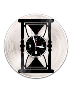 Часы из виниловой пластинки c VinylLab Песочные часы с серебряной подложкой (c) vinyllab