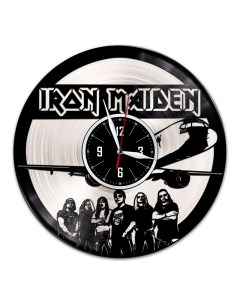 Часы из виниловой пластинки c VinylLab Iron Maiden с серебряной подложкой (c) vinyllab