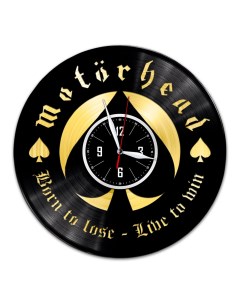 Часы из виниловой пластинки c VinylLab Motorhead с золотой подложкой (c) vinyllab