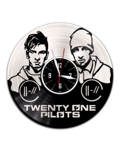 Часы из виниловой пластинки c VinylLab Twenty One Pilots с серебряной подложкой (c) vinyllab