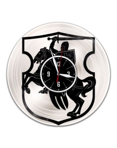 Часы из виниловой пластинки c VinylLab Пагоня с серебряной подложкой (c) vinyllab
