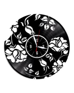 Часы из виниловой пластинки c VinylLab Розы (c) vinyllab