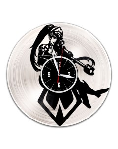 Часы из виниловой пластинки c VinylLab Overwatch с серебряной подложкой (c) vinyllab