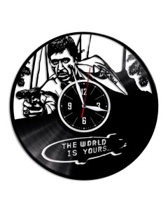 Часы из виниловой пластинки c VinylLab Лицо со шрамом (c) vinyllab