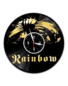 Часы из виниловой пластинки c VinylLab Rainbow с золотой подложкой (c) vinyllab