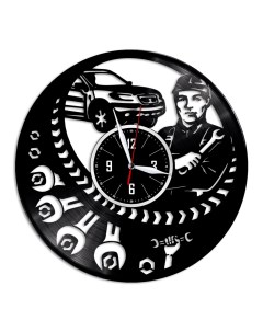 Часы из виниловой пластинки c VinylLab Автосервис (c) vinyllab