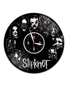 Часы из виниловой пластинки c VinylLab Slipknot с серебряной подложкой (c) vinyllab