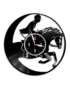Часы из виниловой пластинки c VinylLab Конный спорт (c) vinyllab