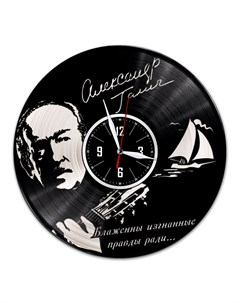 Часы из виниловой пластинки c VinylLab Александр Галич с серебряной подложкой (c) vinyllab