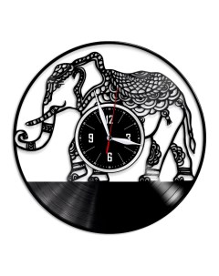 Часы из виниловой пластинки c VinylLab Слон (c) vinyllab