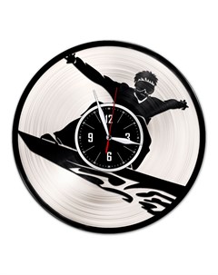 Часы из виниловой пластинки c VinylLab Сноубординг с серебряной подложкой (c) vinyllab