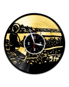 Часы из виниловой пластинки c VinylLab Зеркало Тарковский с золотой подложкой (c) vinyllab
