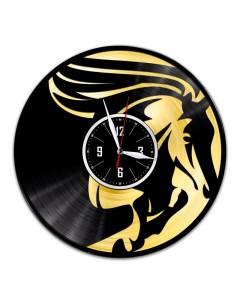 Часы из виниловой пластинки c VinylLab Зербра с золотой подложкой (c) vinyllab