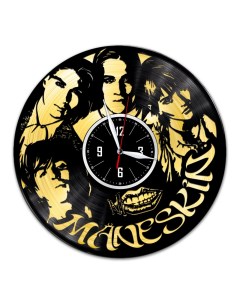Часы из виниловой пластинки c VinylLab Maneskin с золотой подложкой (c) vinyllab