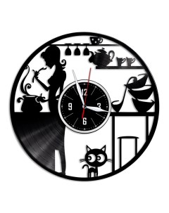 Часы из виниловой пластинки c VinylLab Кухня (c) vinyllab