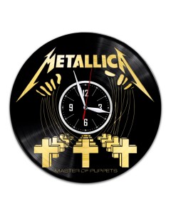 Часы из виниловой пластинки c VinylLab Metallica с золотой подложкой (c) vinyllab