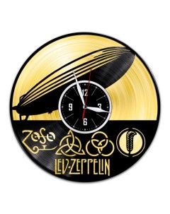 Часы из виниловой пластинки c VinylLab Led Zeppelin с золотой подложкой (c) vinyllab