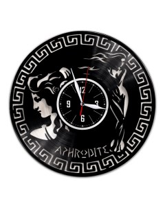 Часы из виниловой пластинки c VinylLab Афродита с серебряной подложкой (c) vinyllab