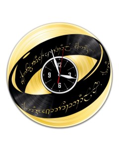 Часы из виниловой пластинки c VinylLab Властелин колец с золотой подложкой (c) vinyllab