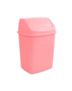 Контейнер мусорный прямоугольный с качающейся крышкой розовый пластик 25л 1 шт Proff