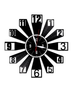 Часы из виниловой пластинки c VinylLab Цифры (c) vinyllab