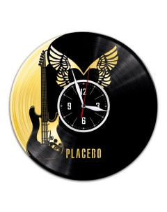 Часы из виниловой пластинки c VinylLab Placebo с золотой подложкой (c) vinyllab