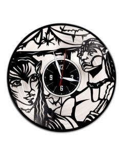 Часы из виниловой пластинки c VinylLab Аватар с серебряной подложкой (c) vinyllab