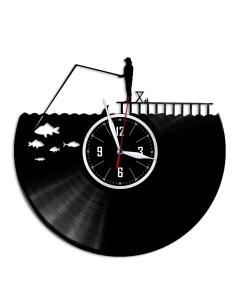 Часы из виниловой пластинки c VinylLab Рыбалка (c) vinyllab