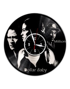 Часы из виниловой пластинки c VinylLab Малышка на миллион с серебряной подложкой (c) vinyllab